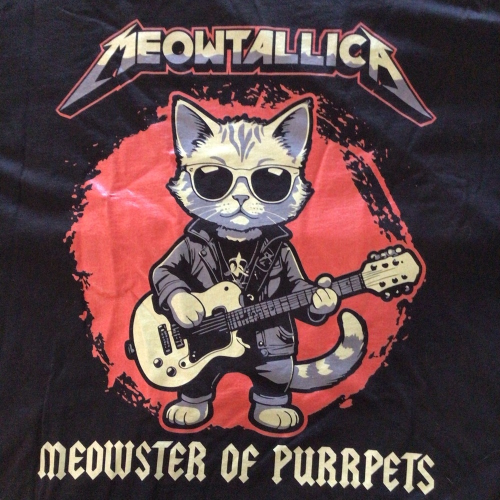 Meowtallica Black Cat T-Shirt - Picture 2 of 6